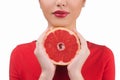 Beauty with grapefruit. Royalty Free Stock Photo