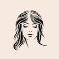 Beauty, hair salon, makeup illustration isolated on light fund. Beautiful woman face.