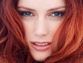 Beauty, haircare and portrait of a woman with a ginger, clean and natural salon hairstyle. Self care, red and closeup of Royalty Free Stock Photo