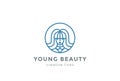 Beauty Hairdresser salon Woman Logo design vector Royalty Free Stock Photo