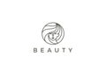 Beauty Hairdresser salon Woman Logo vector circle