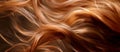 Beauty hairstyle concept - Female brown copper curly hair texture background banner pattern, AI