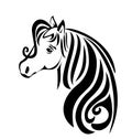 Beauty head hair horse logo