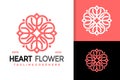 Beauty Heart Flower Logo Design, brand identity logos vector, modern logo, Logo Designs Vector Illustration Template Royalty Free Stock Photo