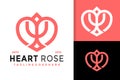 Beauty Heart Rose Logo Design, brand identity logos vector, modern logo, Logo Designs Vector Illustration Template Royalty Free Stock Photo