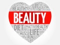 BEAUTY heart word cloud Royalty Free Stock Photo