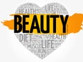 BEAUTY heart word cloud Royalty Free Stock Photo