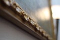 Beauty and history. Empty gold ornate picture frame Royalty Free Stock Photo