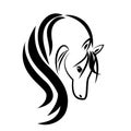 Beauty horse symbol icon logo vector identity card symbol label image logotype Royalty Free Stock Photo