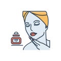 Color illustration icon for Beauty, fineness and loveliness