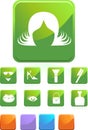 Beauty Icon Set: Square Web Button Series - Wig Royalty Free Stock Photo
