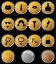 Beauty Icon Set: Web Button Series - Gold Royalty Free Stock Photo