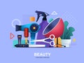 Beauty industry flat concept with gradients.