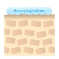 Beauty ingredients are not absorbed into skin illustration. Beauty and skin care concept