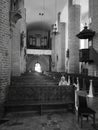 Beauty interior, Saint Nicolaus Catholic Church in Elblag, Poland. Artistic look in black and white.