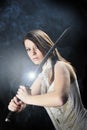 Beauty katana Killer girl Royalty Free Stock Photo