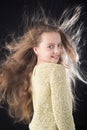 Beauty. kid hairdresser. Skin and hair care. small girl with long hair. Fashion portrait of little girl. childhood of