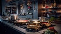 Beauty, kitchen, modern smoke machine, modern gas stove, modern kitchen