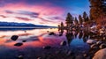 beauty lake tahoe sunrise Royalty Free Stock Photo