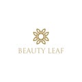 Beauty leaf pattern hotel and spa symbol design stock illustration