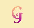 Beauty Letter G Logo Icon. Beautiful woman`s face shape on Letter.  Abstract design concept for beauty salon, massage, magazine, Royalty Free Stock Photo