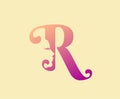 Beauty Letter R Logo Icon. Beautiful woman`s face shape on Letter.  Abstract design concept for beauty salon, massage, magazine, Royalty Free Stock Photo