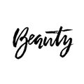 Beauty lettering. Vector illustration. Modern dry brush typography banner.