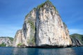 Beauty limestone rock in the ocean phi phi Royalty Free Stock Photo