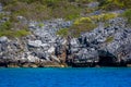 Beauty limestone rock in the ocean Royalty Free Stock Photo