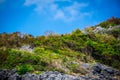 Beauty limestone rock in the ocean Royalty Free Stock Photo