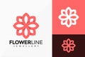 Beauty Line Art Flower Jewellery Logo Vector Design. Abstract emblem, designs concept, logos, logotype element for template Royalty Free Stock Photo