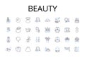 Beauty line icons collection. Elegance, Splendor, Attractiveness, Charm, Gracefulness, Magnificence, Gorgeousness vector