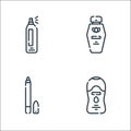 beauty line icons. linear set. quality vector line set such as deodorant, eye pencil, toner
