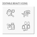 Beauty line icons set