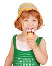 Beauty little girl with ice cream