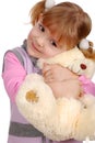 Beauty little girl with teddy-bear