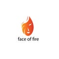 Beauty logo illustration face fire design template vector Royalty Free Stock Photo