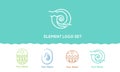 Beauty; logo set of Nature Elements Vector linear Icons. Vector logo template. Beautiful options for spa, cosmetics Royalty Free Stock Photo