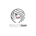Beauty logo with simple line design vector, women logos Royalty Free Stock Photo