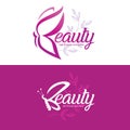 Beauty logo template with butterfly