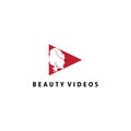Beauty logo video play vector illustration design
