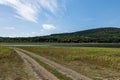 Beauty look toward picturesque cracked dry way near by Rabisha lake and Magura cave Royalty Free Stock Photo