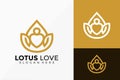 Beauty Lotus Love Logo Design. Creative Idea logos designs Vector illustration template Royalty Free Stock Photo