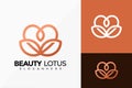 Beauty Lotus Spa Logo Design  Brand Identity Logos Designs Vector Illustration Template Royalty Free Stock Photo
