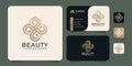 Beauty luxury spa flower plant logo salon company