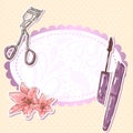Beauty make-up eyelash curler and mascara Royalty Free Stock Photo