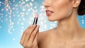 Beautiful smiling young woman with pink lipstick Royalty Free Stock Photo