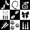 Beauty and makeup flat icons Royalty Free Stock Photo