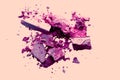 Beauty and makeup flatlay design, mineral organic eyeshadow as powder cosmetics, blush or crushed cosmetic product as