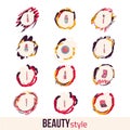 Beauty and makeup icon set. Concept image poster